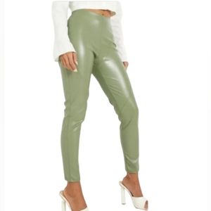 Boohoo Slim Leg Faux Leather Pants